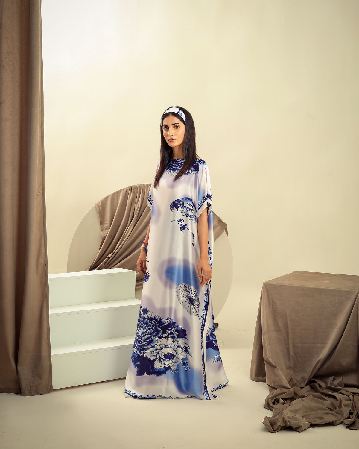 Silky White Kaftan