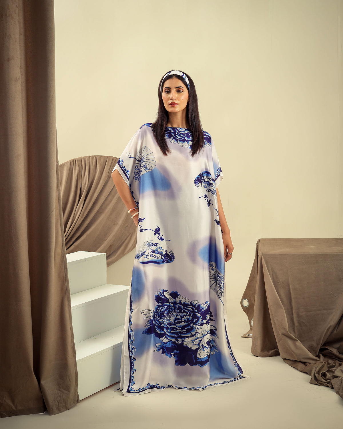 Silky White Kaftan