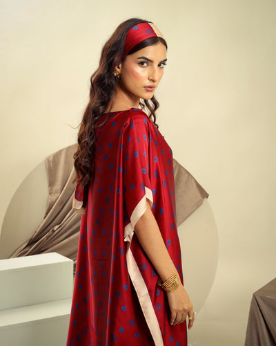 Deep Maroon Silk Kaftan