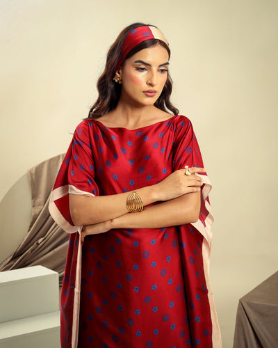 Deep Maroon Silk Kaftan