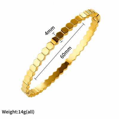 Hexa Edge Gold Bangle