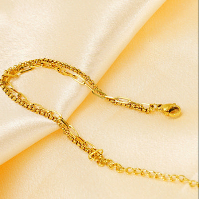 Whisper Layered-Gold tone Bracelet