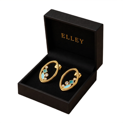 Tiled Oval Studs