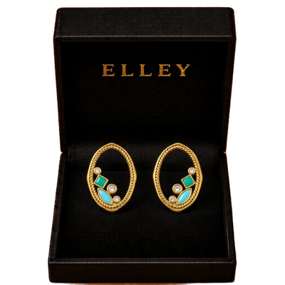 Tiled Oval Studs