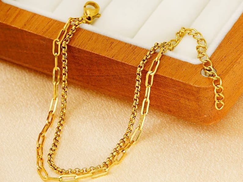 Whisper Layered-Gold tone Bracelet