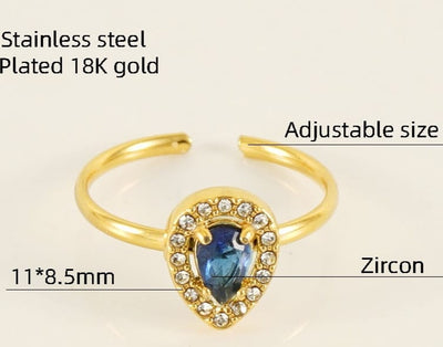 Sapphire Tear Drop Ring
